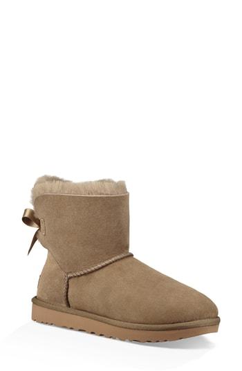 Women's Ugg Mini Bailey Bow Ii Genuine Shearling Bootie