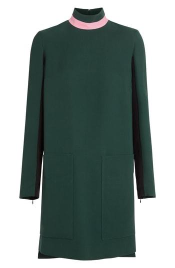 Women's Burberry Zoya Two-tone Shift Dress Us / 40 It - Green