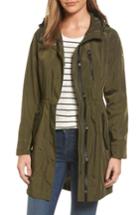 Petite Women's Michael Michael Kors Hooded Drawstring Long Coat P - Green