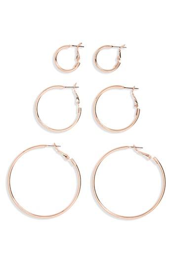 Women's Topshop Sleeper Set Of 3 Hoop Earrings