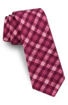 Men's Ted Baker London Plaid Wool Tie, Size - Burgundy