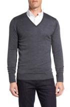 Men's John Smedley 'bobby' Easy Fit V Neck Wool Sweater - Black