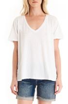 Women's Michael Stars V-neck Supima Cotton Tee, Size - White