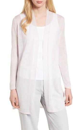 Women's Nic+zoe Long Linen Blend Cardigan - Pink
