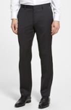 Men's Boss Hugo Boss 'genesis' Flat Front Wool Blend Trousers R - Black