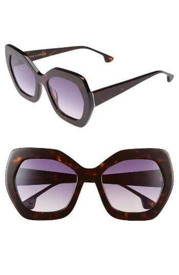 Women's Alice + Olivia Dinah 55mm Butterfly Sunglasses - Dark Tortoise