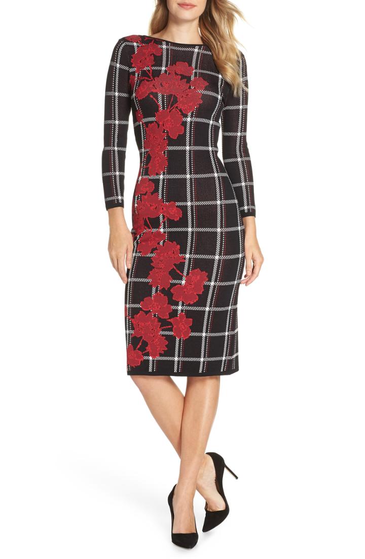 Women's Vince Camuto Jacquard Sweater Dress - Black