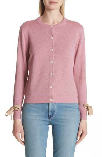 Women's Shrimps Lorna Tie Cuff Metallic Button Cardigan