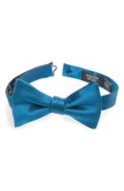 Men's Nordstrom Men's Shop Solid Silk Bow Tie, Size - Blue/green