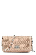 Miu Miu Small Crystal Embellished Nappa Shoulder Bag - Orange