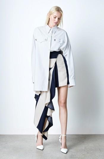 Women's Calvin Klein 205w39nyc Oversize Policeman Shirt Us / 36 It - White