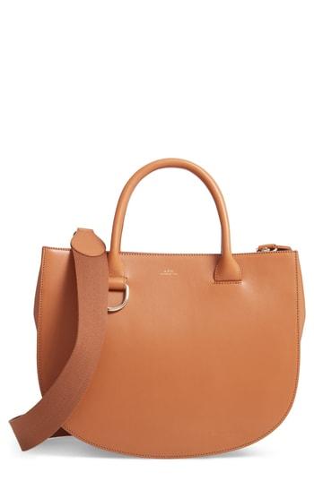 A.p.c. Sac Marion Leather Tote - Brown