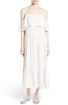 Women's Robert Rodriguez Ruffle Silk Cold Shoulder Dress - Ivory