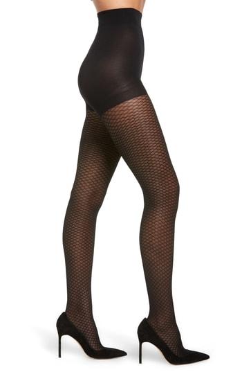 Women's Dkny Diamond Tights, Size - Black