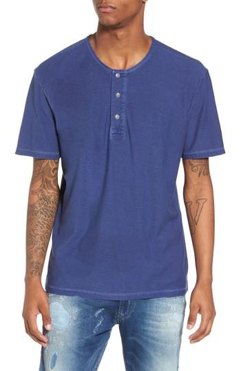 Men's Treasure & Bond Short Sleeve Cotton Henley - Blue