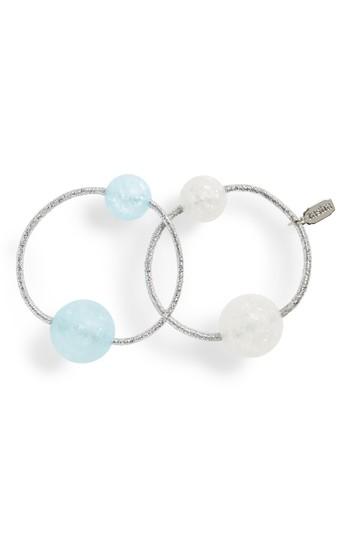 Tasha Acrylic Ball Set Of 2 Ponytail Holders, Size - Blue