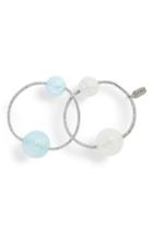 Tasha Acrylic Ball Set Of 2 Ponytail Holders, Size - Blue