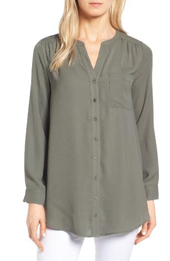 Women's Pleione Mixed Media Top - Green