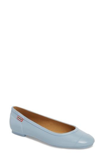 Women's Hunter Original Tour Glossy Ballerina Flat M - Blue