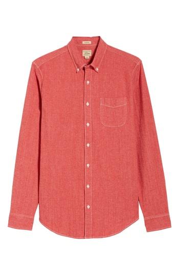 Men's J.crew Slim Fit Stretch Chambray Sport Shirt