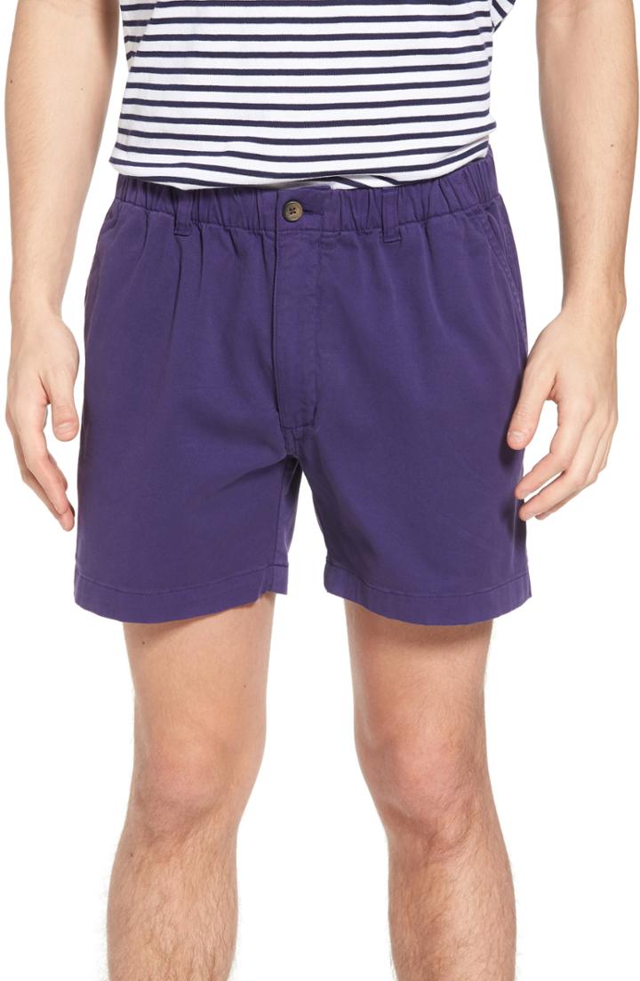 Men's Vintage 1946 Snappers Elastic Waist 5.5 Inch Stretch Shorts - Purple