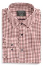 Men's Nordstrom Men's Shop Tech-smart Traditional Fit Check Stretch Dress Shirt - 32/33 - Red
