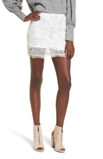 Women's Raga Silvermoon Sequin Miniskirt - White