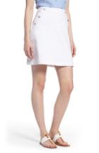 Women's 1901 Sailor Button White Denim Skirt - White