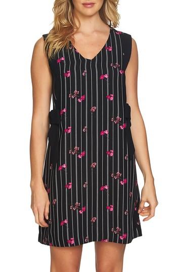 Women's Cece Confetti Stripe Ditsy V-neck Dress - Black