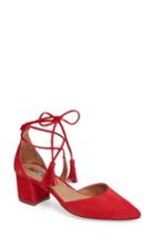 Women's Halogen Iris Lace-up D'orsay Pump .5 M - Red