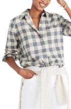 Women's Madewell Ex-boyfriend Buffalo Check Button Back Shirt, Size - White