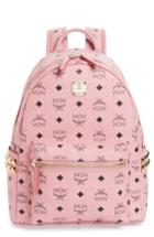 Mcm Small Stark Side Stud Backpack - Pink