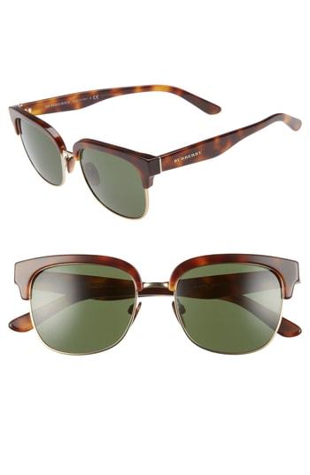 Women's Burberry Marblecheck 53mm Sunglasses - Light Gold Solid