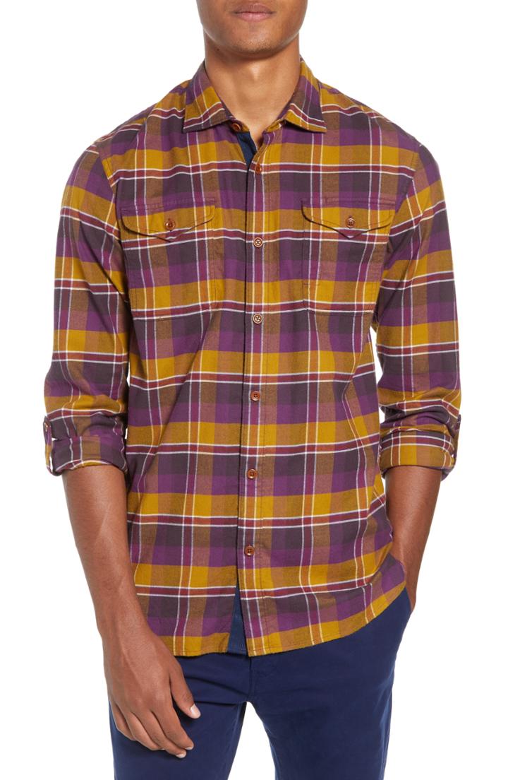 Men's Scotch & Soda Slim Fit Rocker Check Sport Shirt - Orange