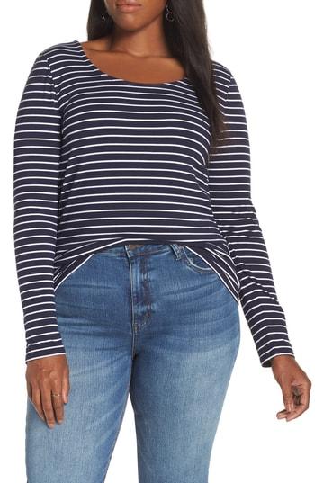 Women's Halogen Scoop Neck Tee, Size - Blue