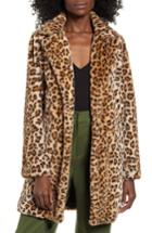 Women's I.am. Gia Stefani Leopard Print Faux Fur Coat - Brown