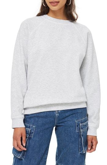 Women's Topshop Crewneck Sweatshirt Us (fits Like 0) - Grey