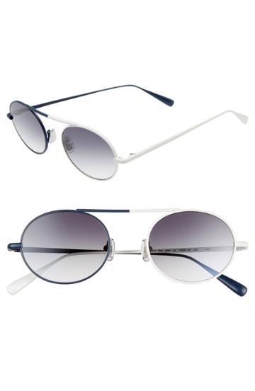 Women's Monse X Morgenthal Frederics Nina 50mm Round Sunglasses - Navy/ Ivory