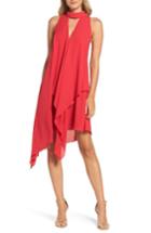 Women's Maggy London Asymmetric Hem Shift Dress - Red