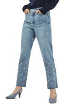 Women's Topshop Gemstone Mom Jeans X 30 - Blue