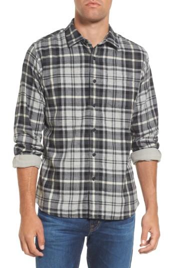 Men's Grayers Heath Modern Fit Plaid Double Cloth Sport Shirt - Grey