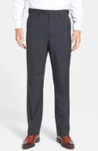 Men's Berle Self Sizer Waist Tropical Weight Flat Front Trousers X 32 - Black