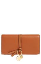 Women's Chloe Alphabet Leather Wallet - Brown