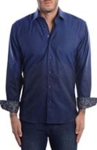 Men's Bertigo Abstract Modern Fit Sport Shirt X-large - Blue