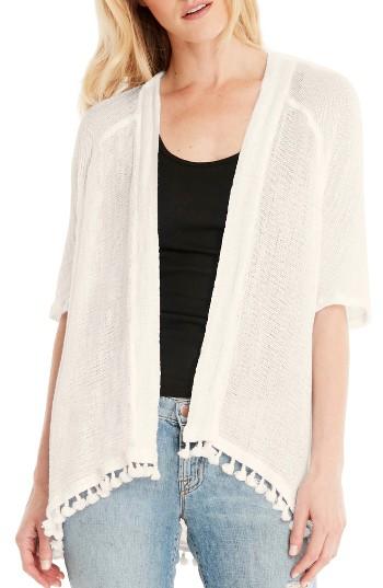 Women's Michael Stars Tassel Trim Kimono Wrap, Size - White