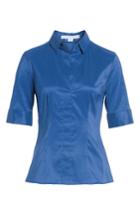 Women's Boss Bashini Fitted Poplin Shirt - Blue