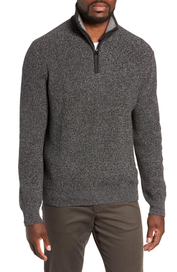 Men's Zachary Prell Fillmore Quarter Zip Sweater - Grey