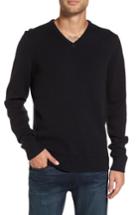 Men's 1901 V-neck Cotton Blend Sweater - Black