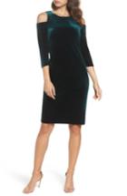 Women's Eliza J Cold Shoulder Velvet Sheath Dress