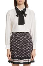 Women's Kate Spade New York Lace Collar Silk Shirt - Beige